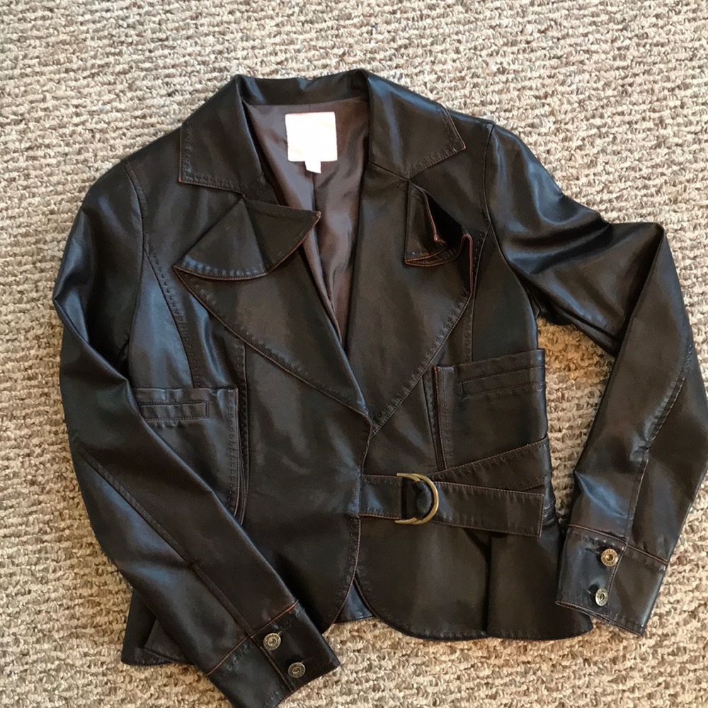 Chocolate leatherish coat